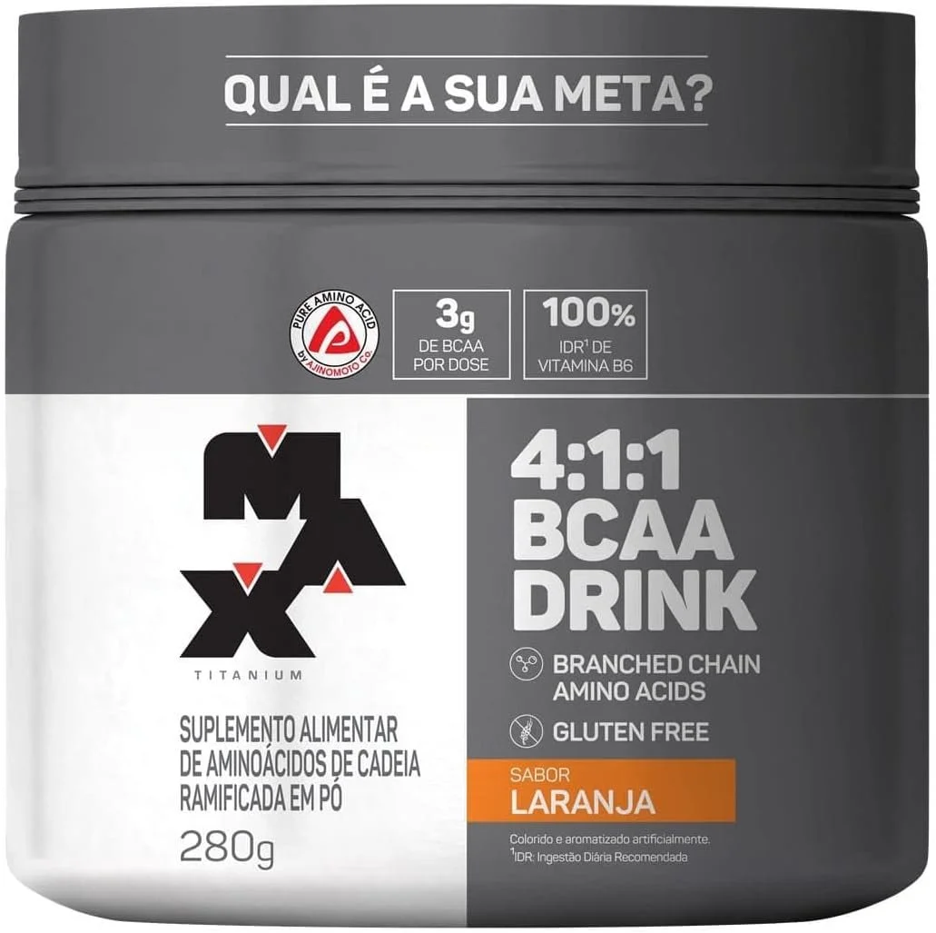 bacbncmcmmc.webp Max Titanium 4:1:1 Bcaa Drink (280G) – Sabor Laranja - Imagem 1