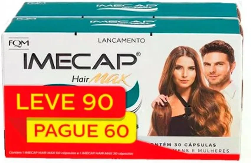 Imecap Hair Max Kit 60 + 30 Cápsulas – Vitaminas para Cabelos e Unhas com Cisteína