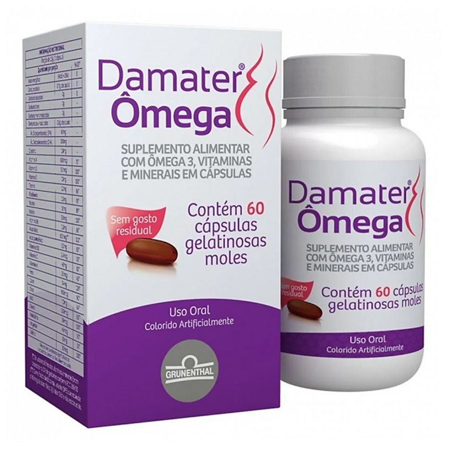 Suplemento Alimentar Damater Ômega 60 Cápsulas Gelatinosas Moles