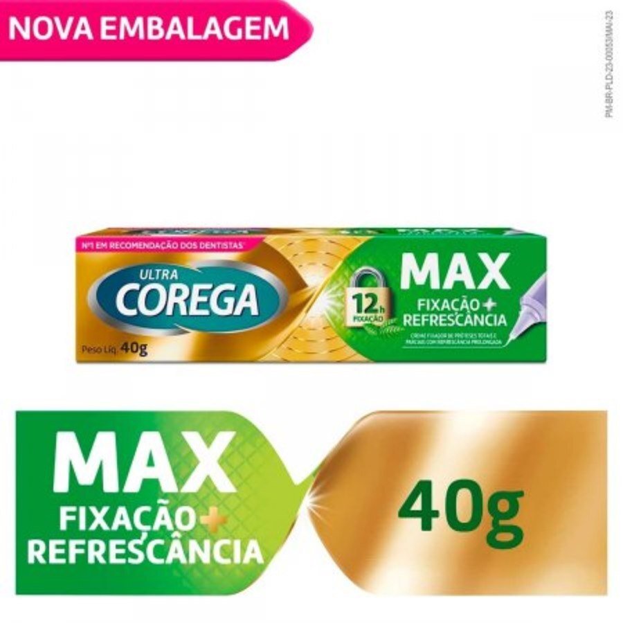 large-638374710267233497-44560_6.jpg Creme Fixador De Dentadura Ultra Corega Max Fixação + Refrescância Menta 40g - Imagem 1