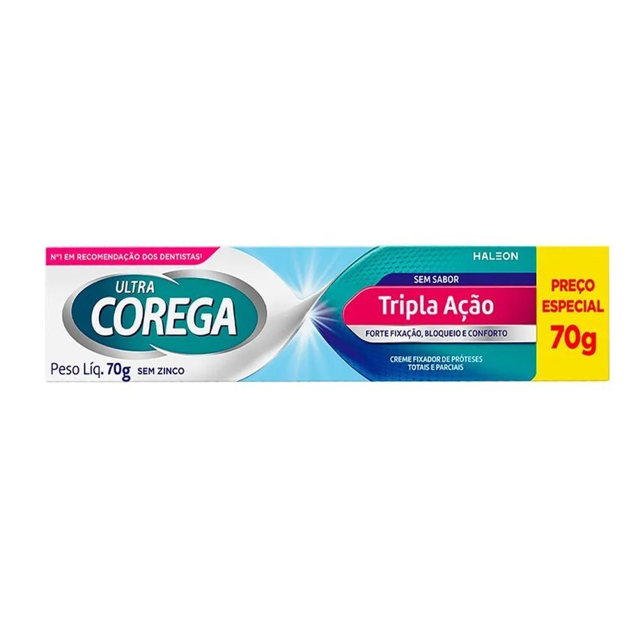 Creme Fixador De Dentadura Ultra Corega Tripla Ação 70g