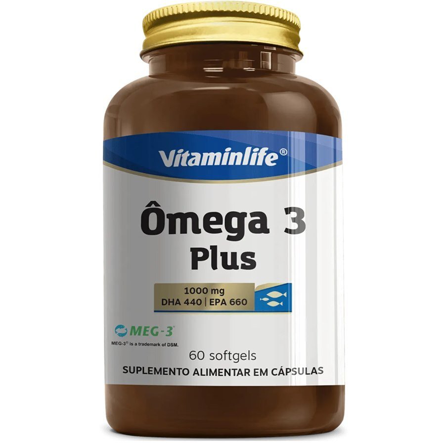 Ômega 3 Plus 1000mg Vitaminlife 60 Cápsulas