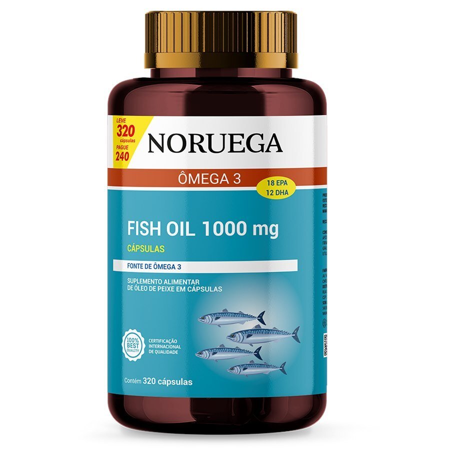 Ômega 3 1000mg Noruega Leve 320 Cápsulas Pague 240 Sidney Oliveira