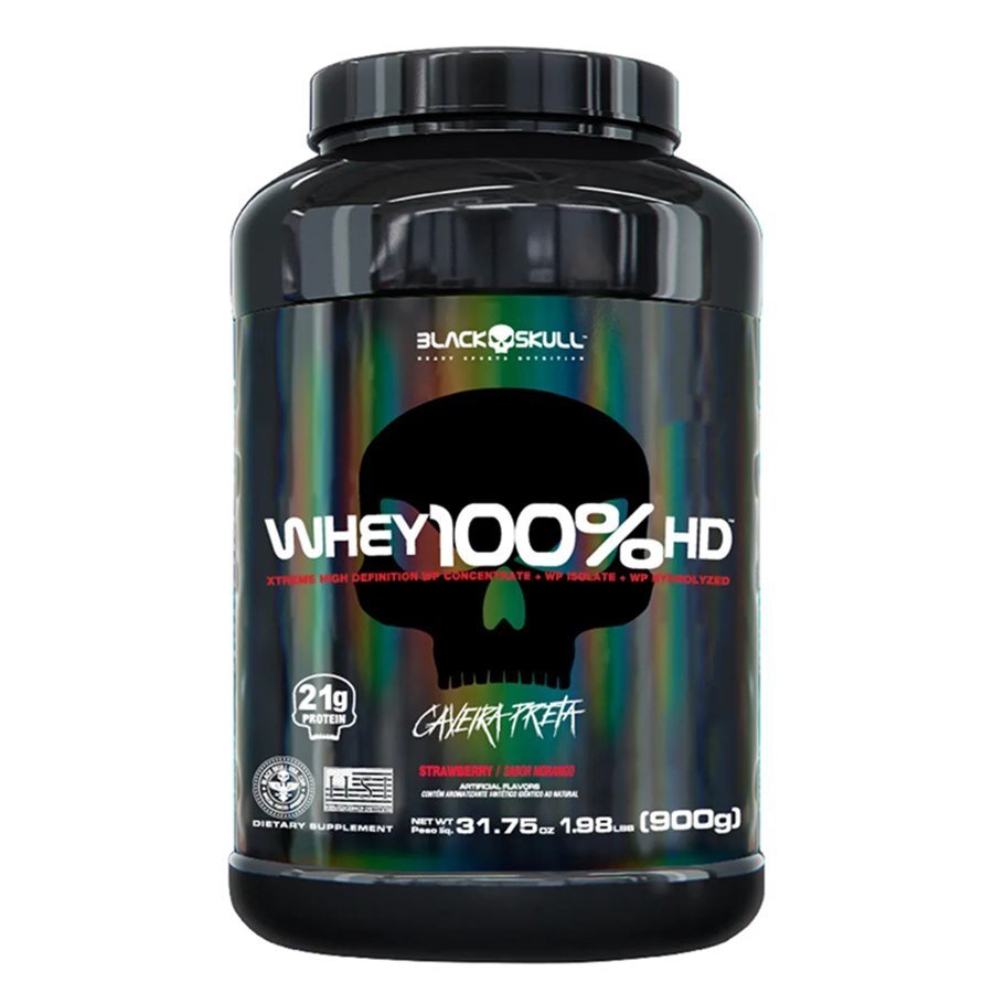 large-638959834309521066-831457.jpg Whey Protein Black Skull 100% Hd Sabor Morango 900g - Imagem 1