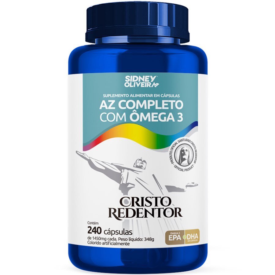 A-Z Completo + Ômega 3 1000mg Cristo Redentor 240 Cápsulas Sidney Oliveira