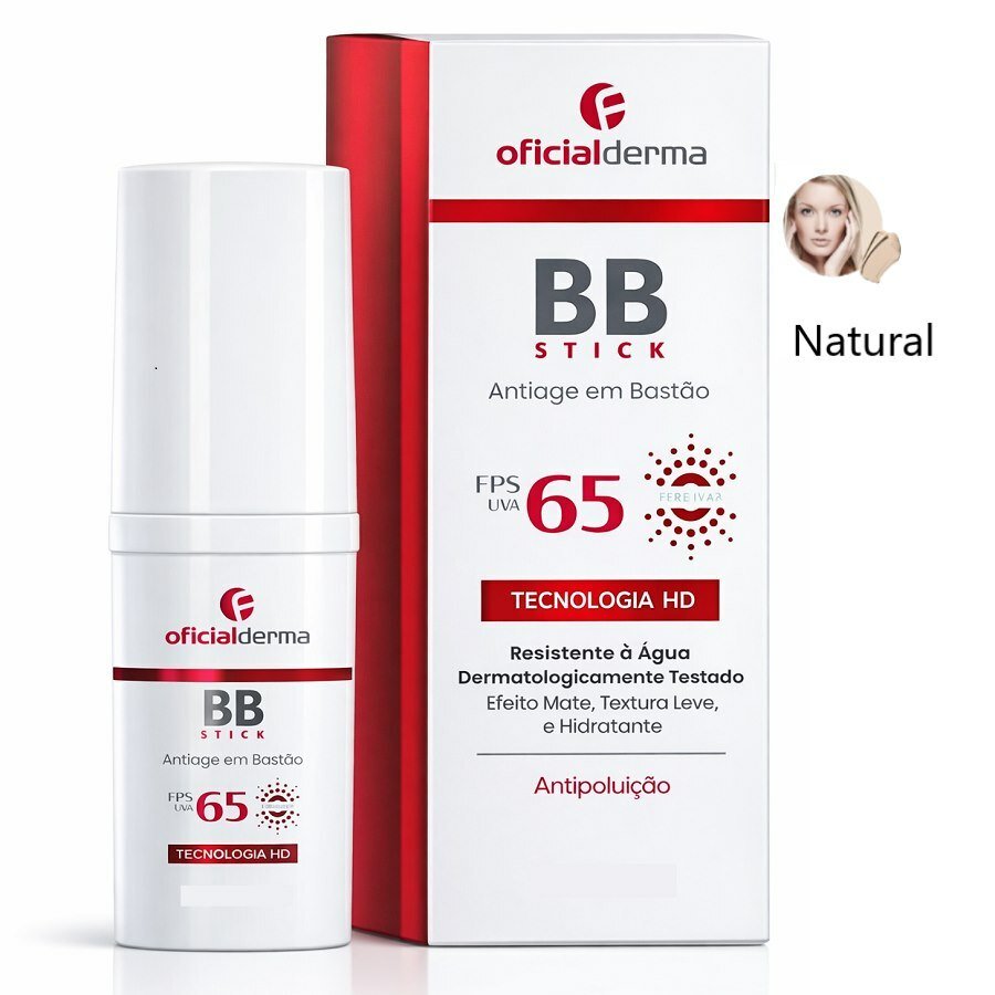 Base Em Bastão Tonalizante Facial Bb Stick Cor Natural Fps65 12g
