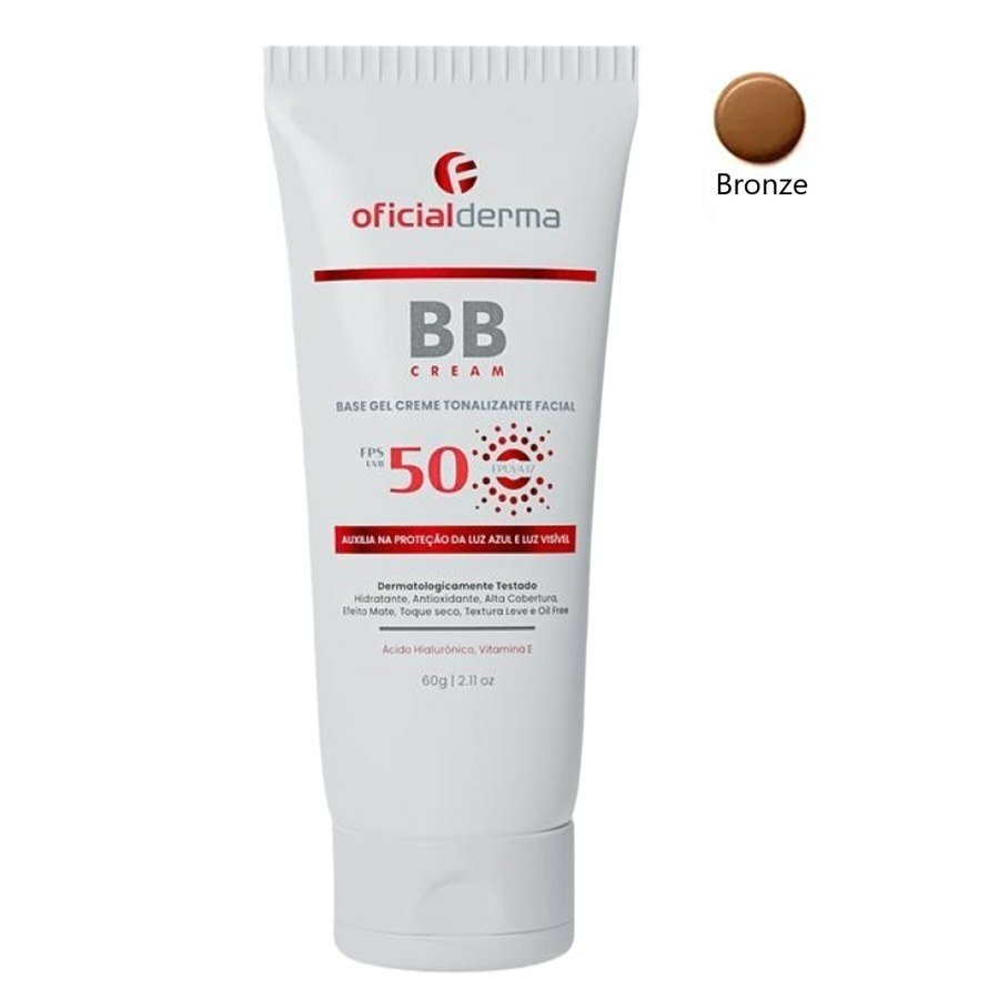 Base Gel Creme Tonalizante Facial Bb Cream Cor Bronze Fps 50 60g