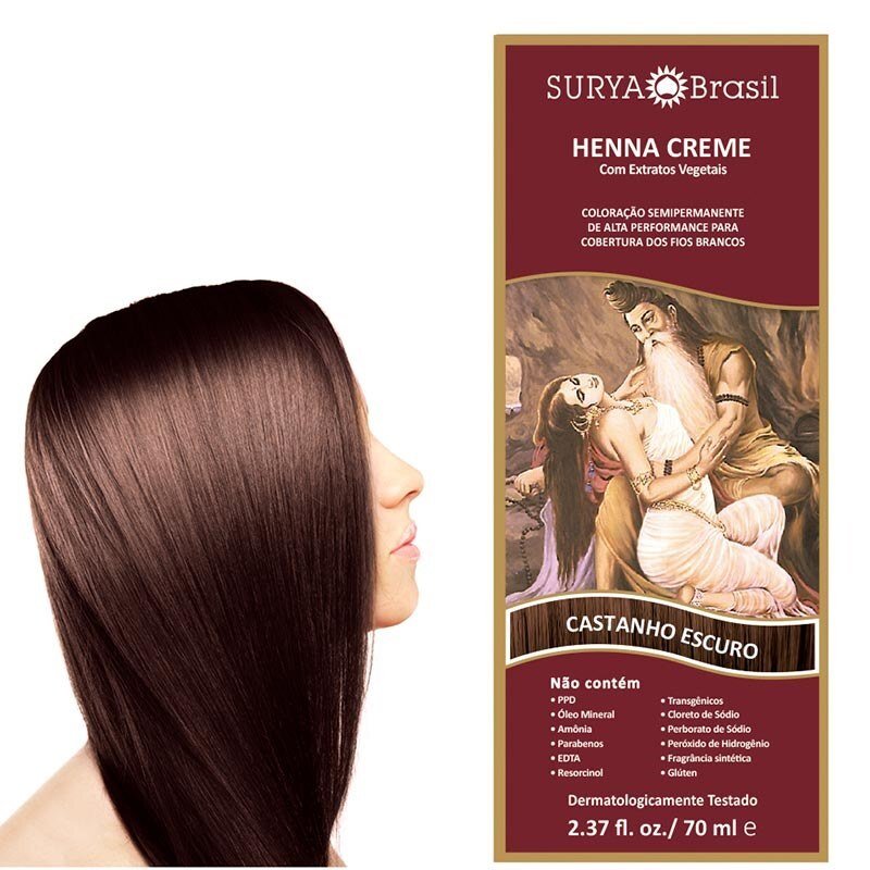 large-79947.jpg Tinta De Cabelo Semipermanente Henna Creme Surya Brasil - Castanho Escuro - Imagem 1